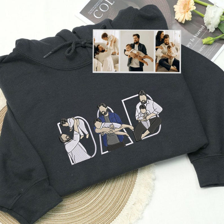 Custom Family Embroidered Sweatshirt – A Unique And Heartwarming Gift For Dad