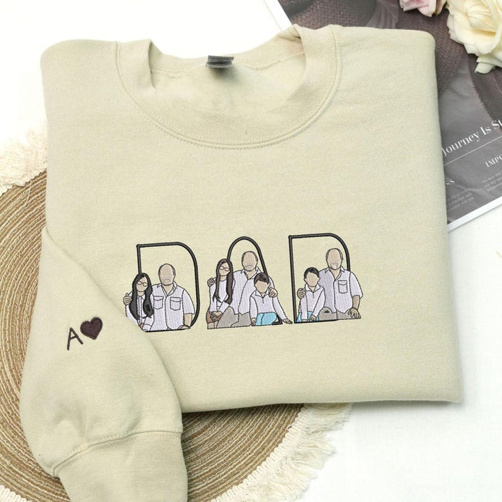 Custom Family Embroidered Sweatshirt – A Unique And Heartwarming Gift For Dad
