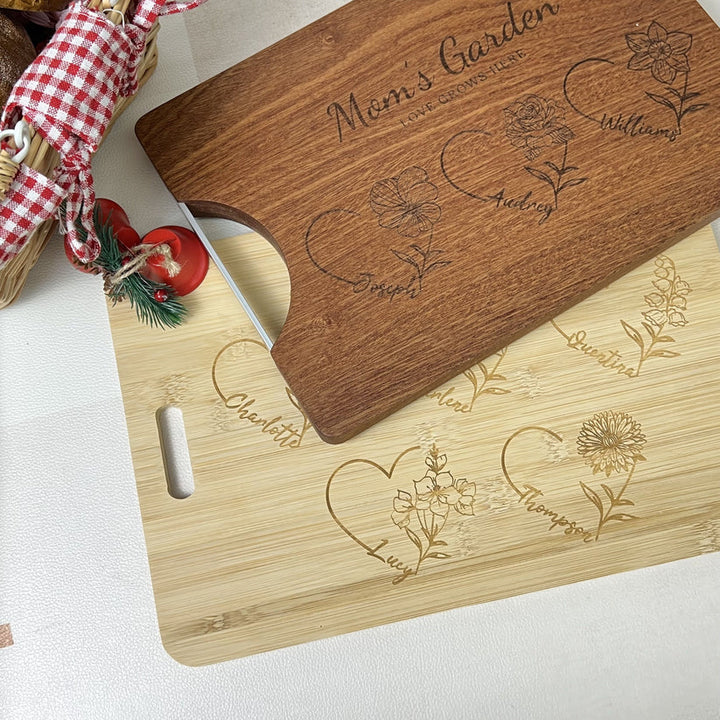 Mom's Garden is Her Children Customized Cutting Board