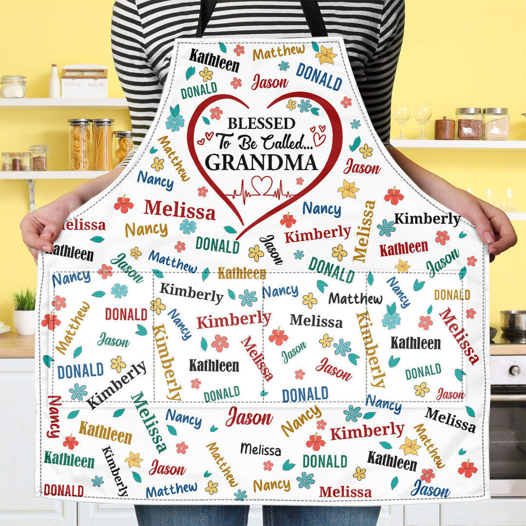 Blessed To Be Called Grandma Colorful | Personalized Apron With Packet