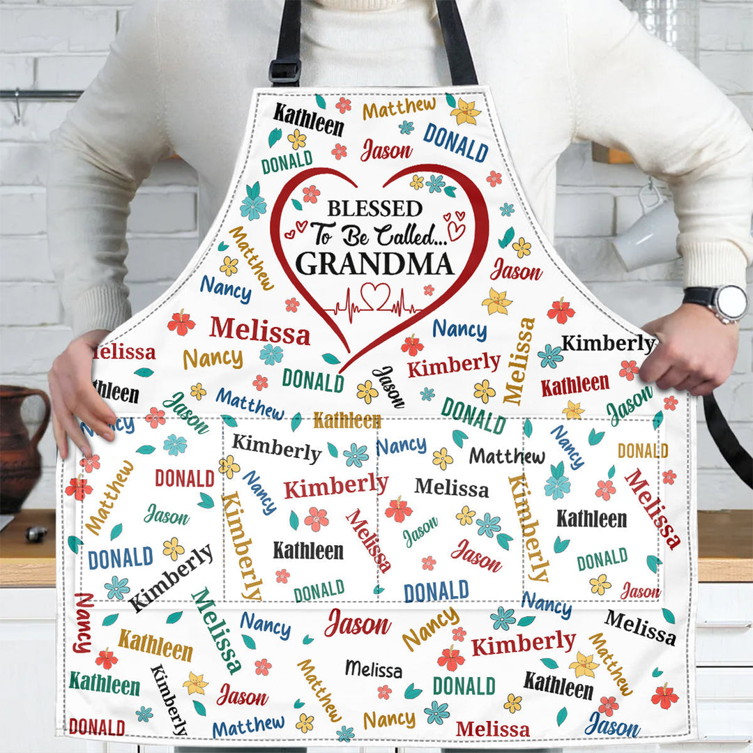 Blessed To Be Called Grandma Colorful | Personalized Apron With Packet