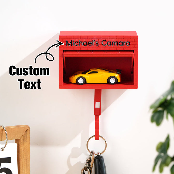 Customised Personalised Mini Garage Key Holder - Includes Car Model