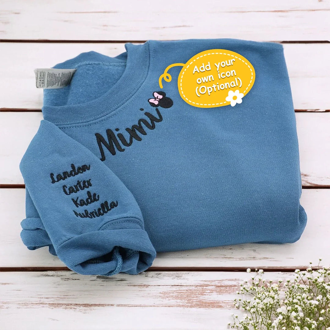 Personalized Mom Embroidered Sweatshirt Hoodie