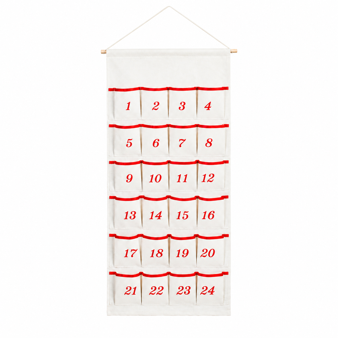 Personalized Christmas Advent Calendar  – 24-Pocket Wall Hanging