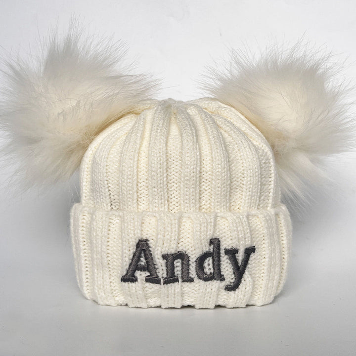 Personalized Embroidery Kid Pom Pom Hat