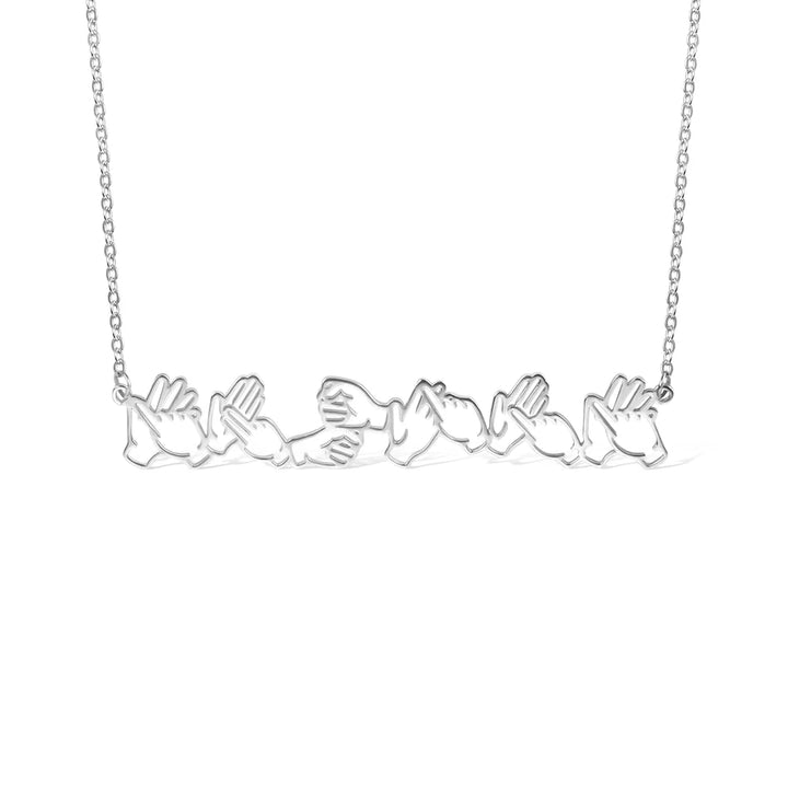 Personalized Sign Language Necklace with Fingerspelling Name Charm