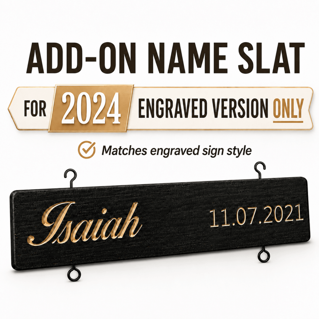 Add-On Name Slat for Grandkids Hanging Sign | Classic Engraved Edition - Canvasgiftco