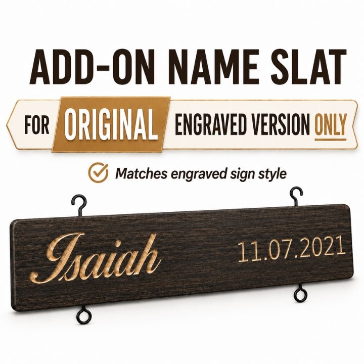 Add-On Name Slat for Grandkids Hanging Sign | Original Engraved Version - Canvasgiftco