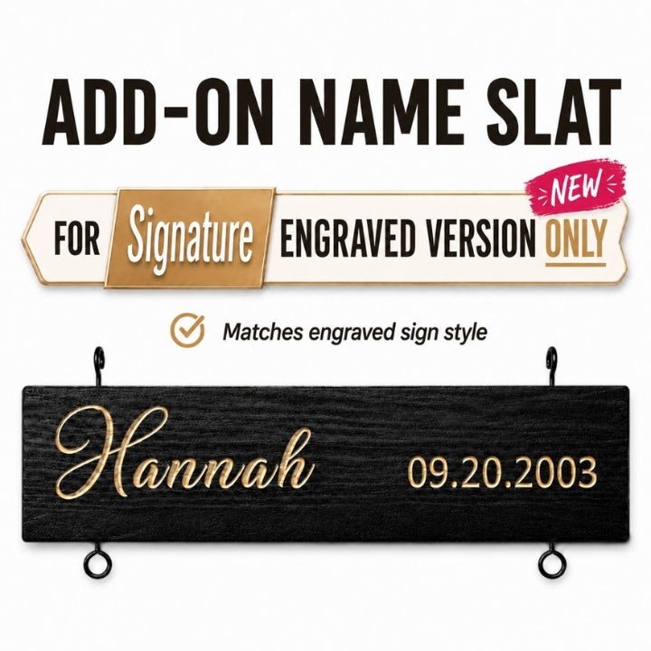 Add-On Name Slat for Grandkids Hanging Sign | Signature Engraved Version - Canvasgiftco