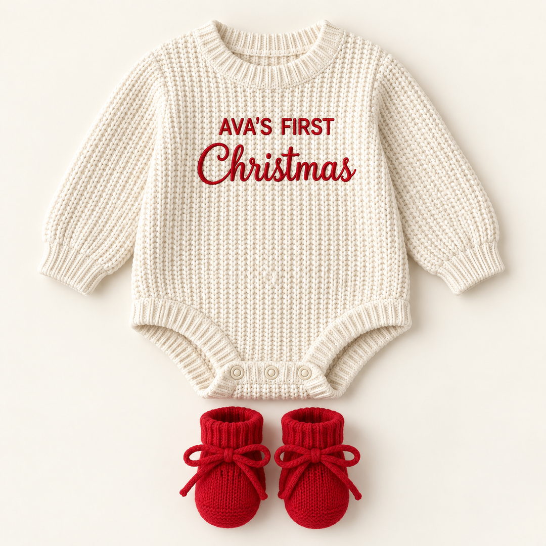 Romper + Knit Booties