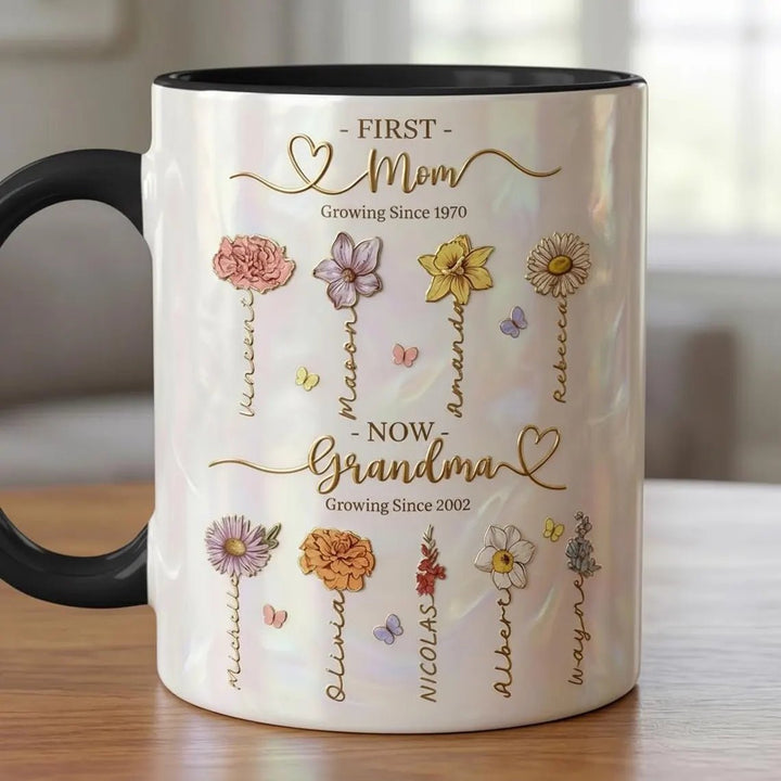 "Blooming Love" Personalized Floral Mugs for Mom & Grandma - Canvasgiftco