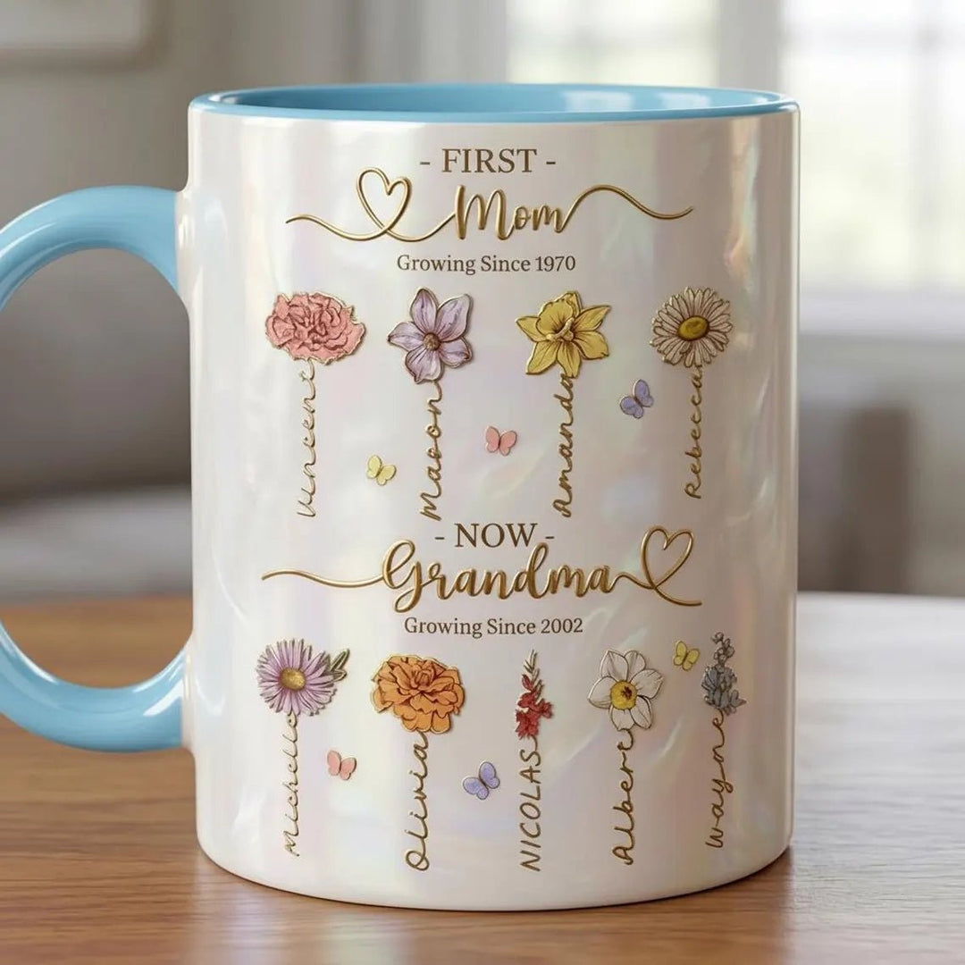 "Blooming Love" Personalized Floral Mugs for Mom & Grandma - Canvasgiftco
