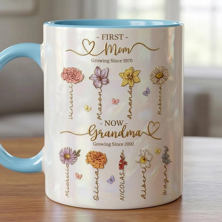 "Blooming Love" Personalized Floral Mugs for Mom & Grandma - Canvasgiftco