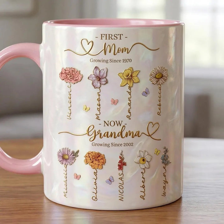 "Blooming Love" Personalized Floral Mugs for Mom & Grandma - Canvasgiftco