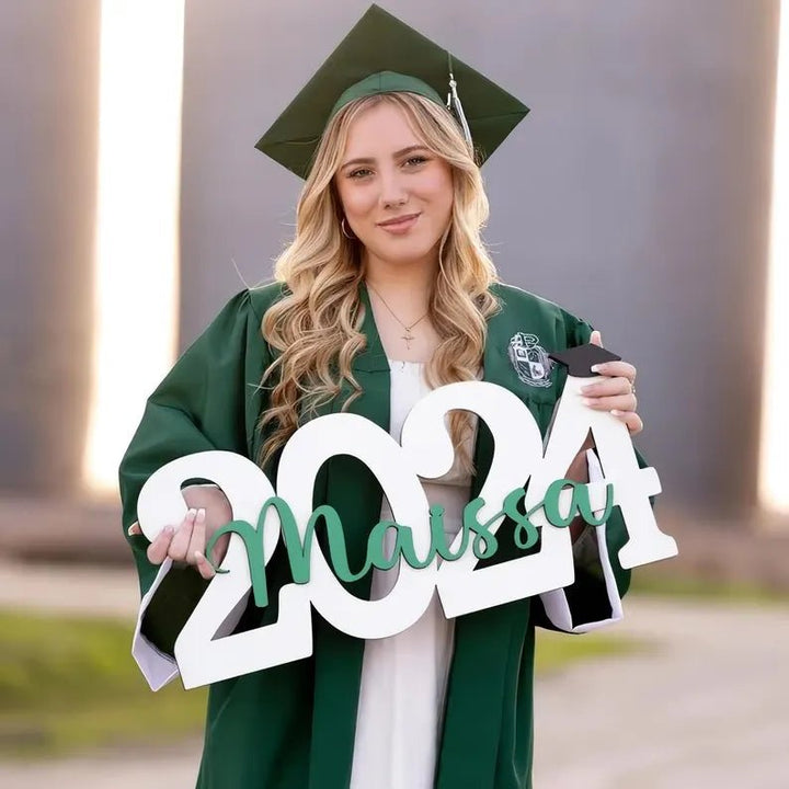 "Cap & Diploma" Personalized Graduation Nameplates – Celebrate the Class of 2026 - Canvasgiftco