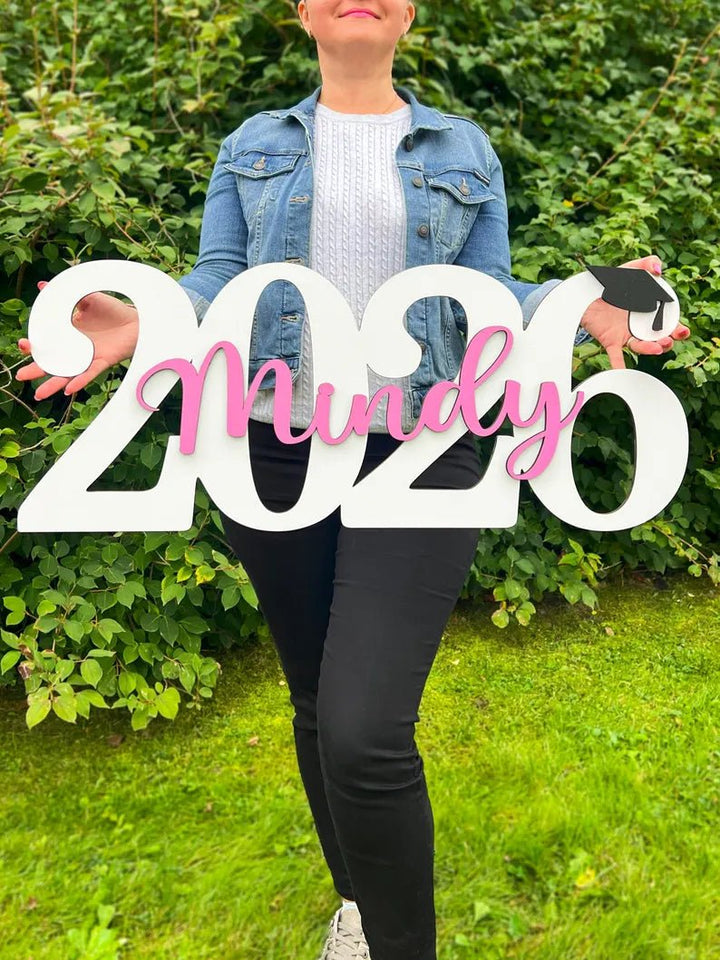 "Cap & Diploma" Personalized Graduation Nameplates – Celebrate the Class of 2026 - Canvasgiftco