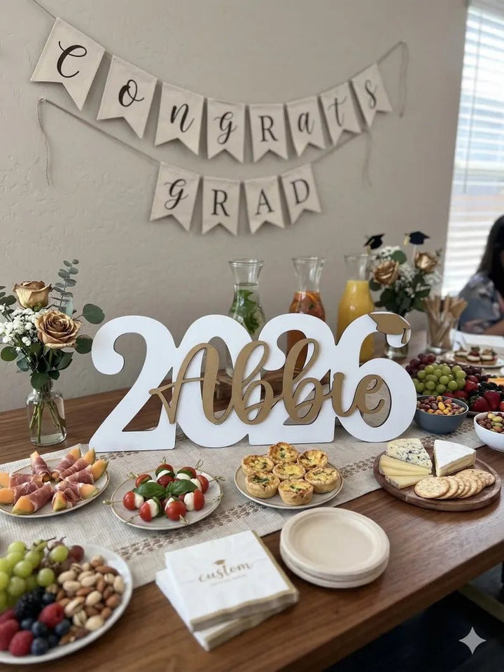 "Cap & Diploma" Personalized Graduation Nameplates – Celebrate the Class of 2026 - Canvasgiftco