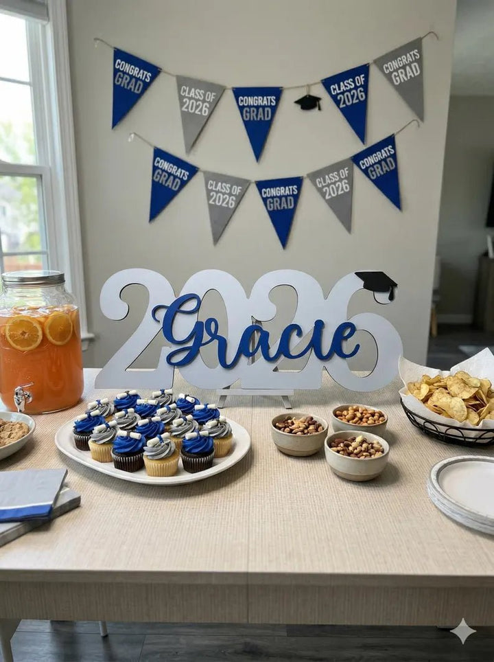 "Cap & Diploma" Personalized Graduation Nameplates – Celebrate the Class of 2026 - Canvasgiftco