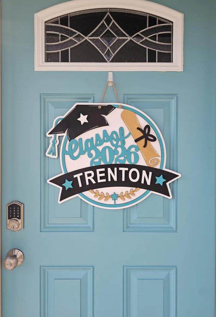 “Cap & Gown Legacy ” Personalized Graduation Hat Nameplate - Canvasgiftco