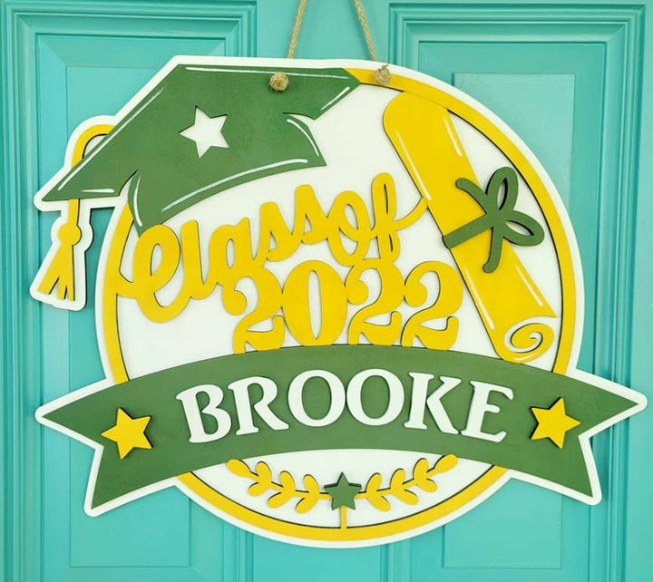 “Cap & Gown Legacy ” Personalized Graduation Hat Nameplate - Canvasgiftco