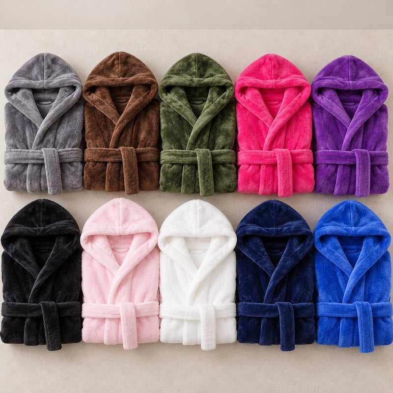 Personalized kids hooded flannel bathrobe — product image 7