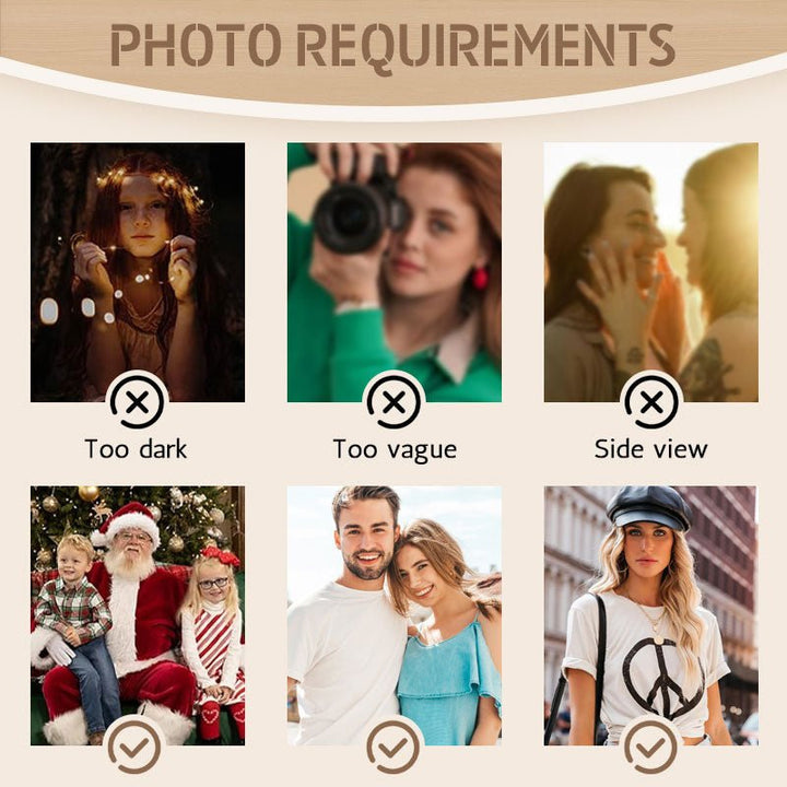 Custom 3D Cartoon Style Wooden Photo Frame – Transform Your Memories into Art! - Canvasgiftco