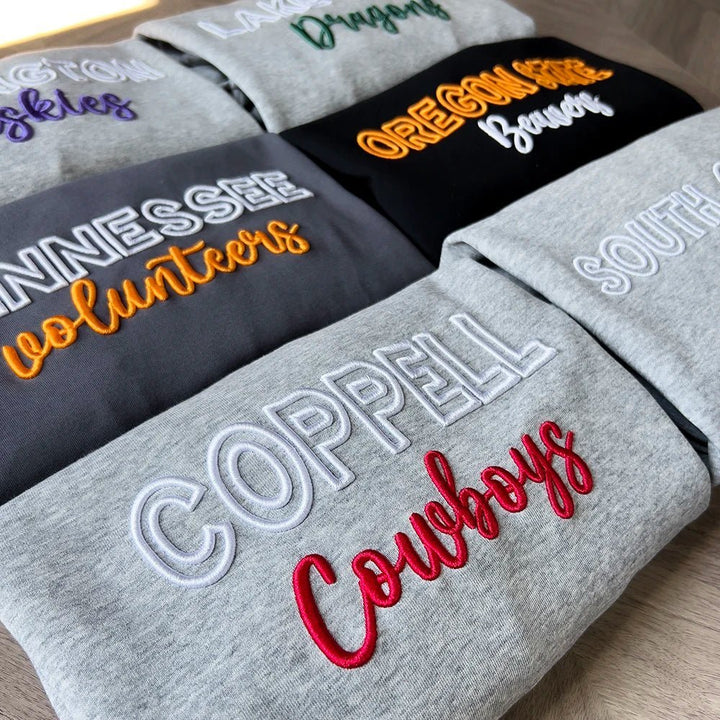 Custom 3D PUFF Embroidery Team Sweatshirt - Canvasgiftco