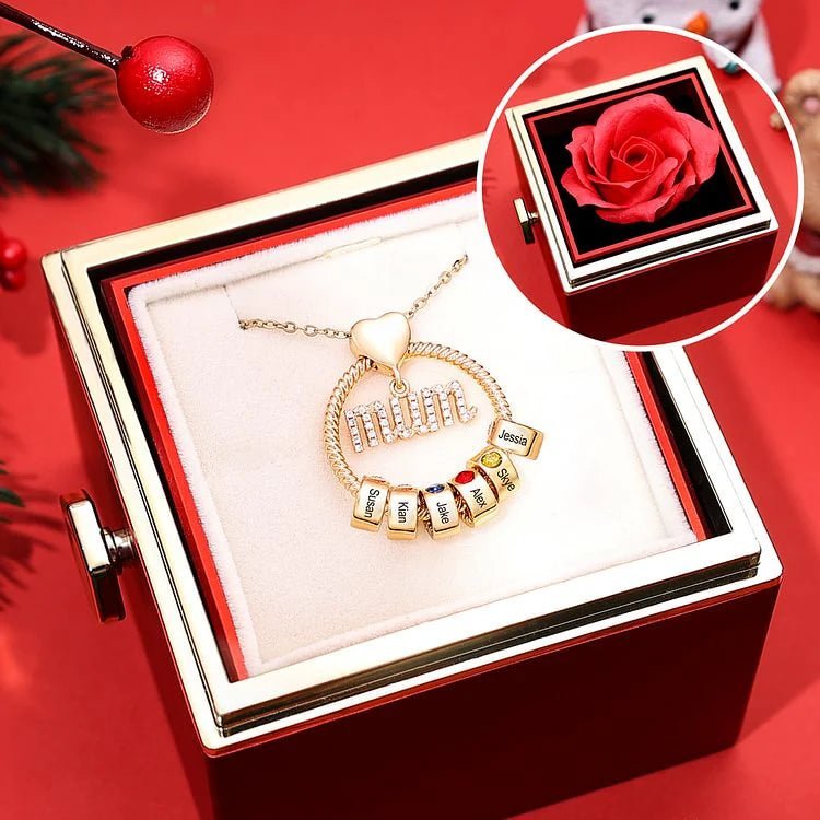 Custom Birthstone Necklace for Mom - Canvasgiftco