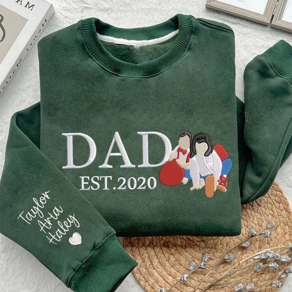 Custom Dad Sweatshirt Hoodie With Photo Embroidered Unique Father's Day Gift Ideas - Canvasgiftco