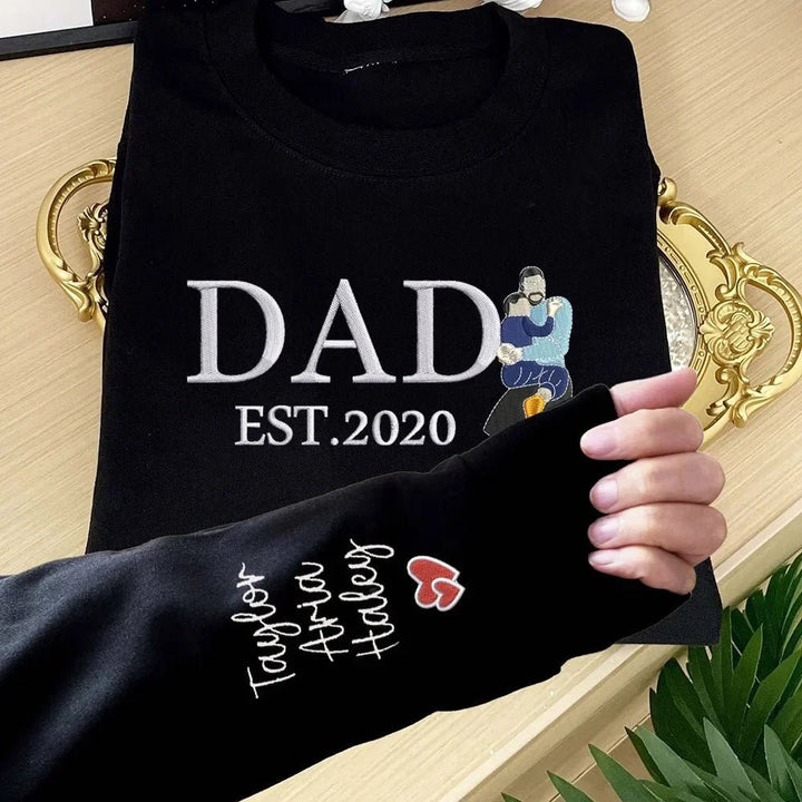Custom Dad Sweatshirt Hoodie With Photo Embroidered Unique Father's Day Gift Ideas - Canvasgiftco