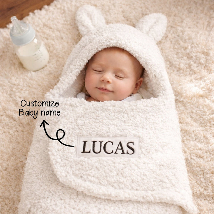 Custom Embroidered Bunny Baby Swaddle - Canvasgiftco