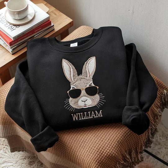 Custom Embroidered Easter Family Bunny Sweatshirt - Canvasgiftco