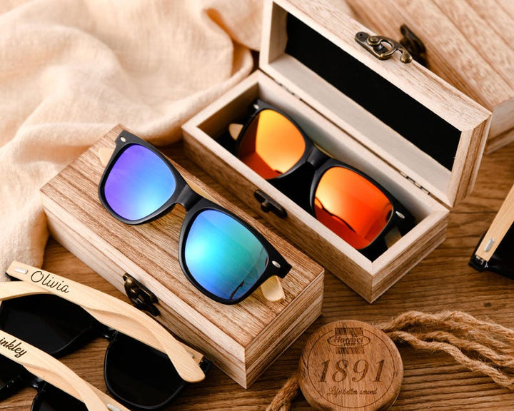 Custom Engraved Wooden Sunglasses - Canvasgiftco