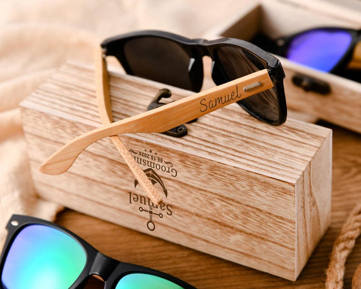 Custom Engraved Wooden Sunglasses - Canvasgiftco