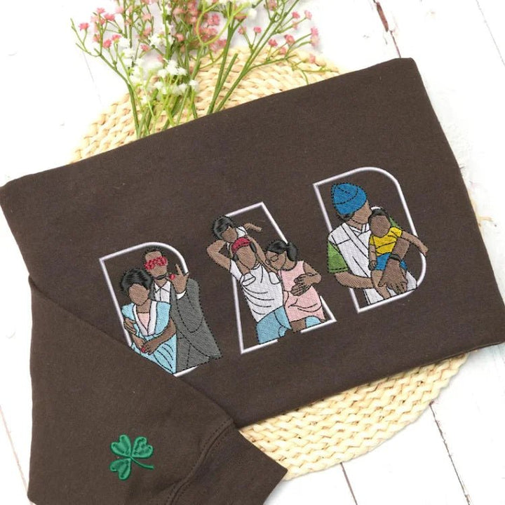 Custom Family Embroidered Sweatshirt – A Unique And Heartwarming Gift For Dad - Canvasgiftco