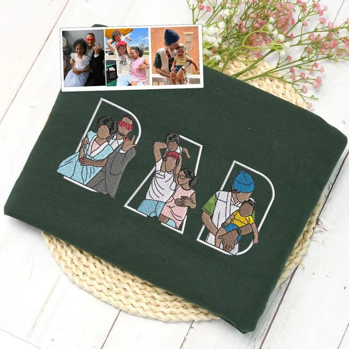 Custom Family Embroidered Sweatshirt – A Unique And Heartwarming Gift For Dad - Canvasgiftco