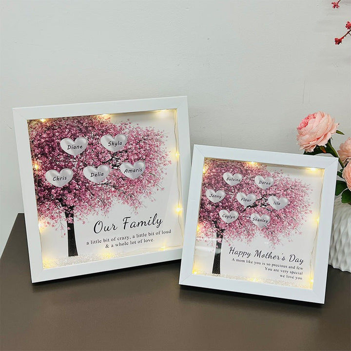 Custom Family/Mom/Grandma Tree Heart Frame For Mother's Day - Canvasgiftco