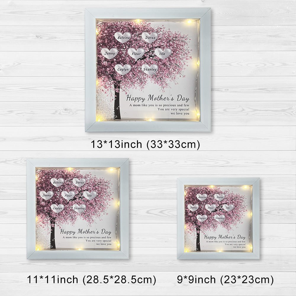 Custom Family/Mom/Grandma Tree Heart Frame For Mother's Day - Canvasgiftco