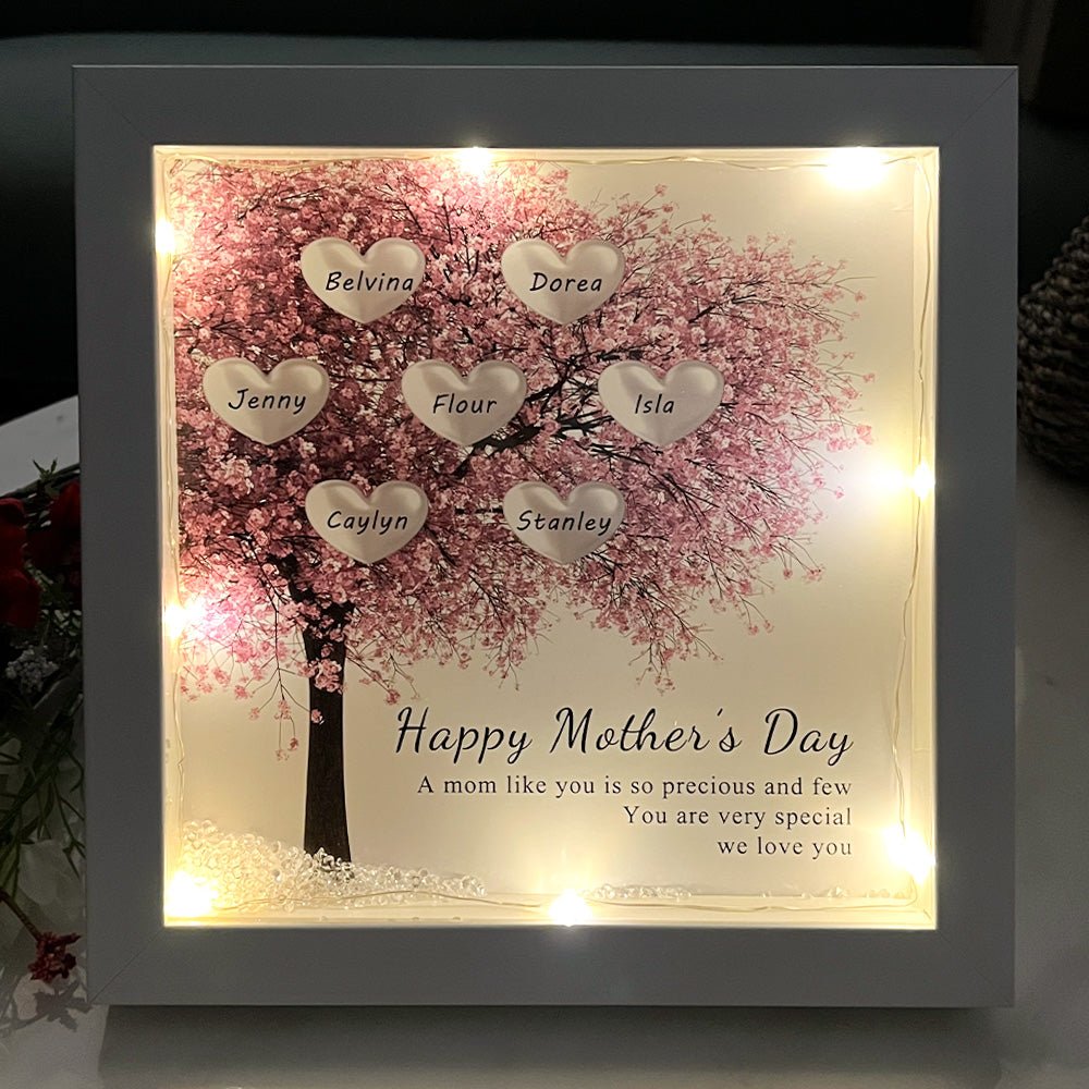 Custom Family/Mom/Grandma Tree Heart Frame For Mother's Day - Canvasgiftco