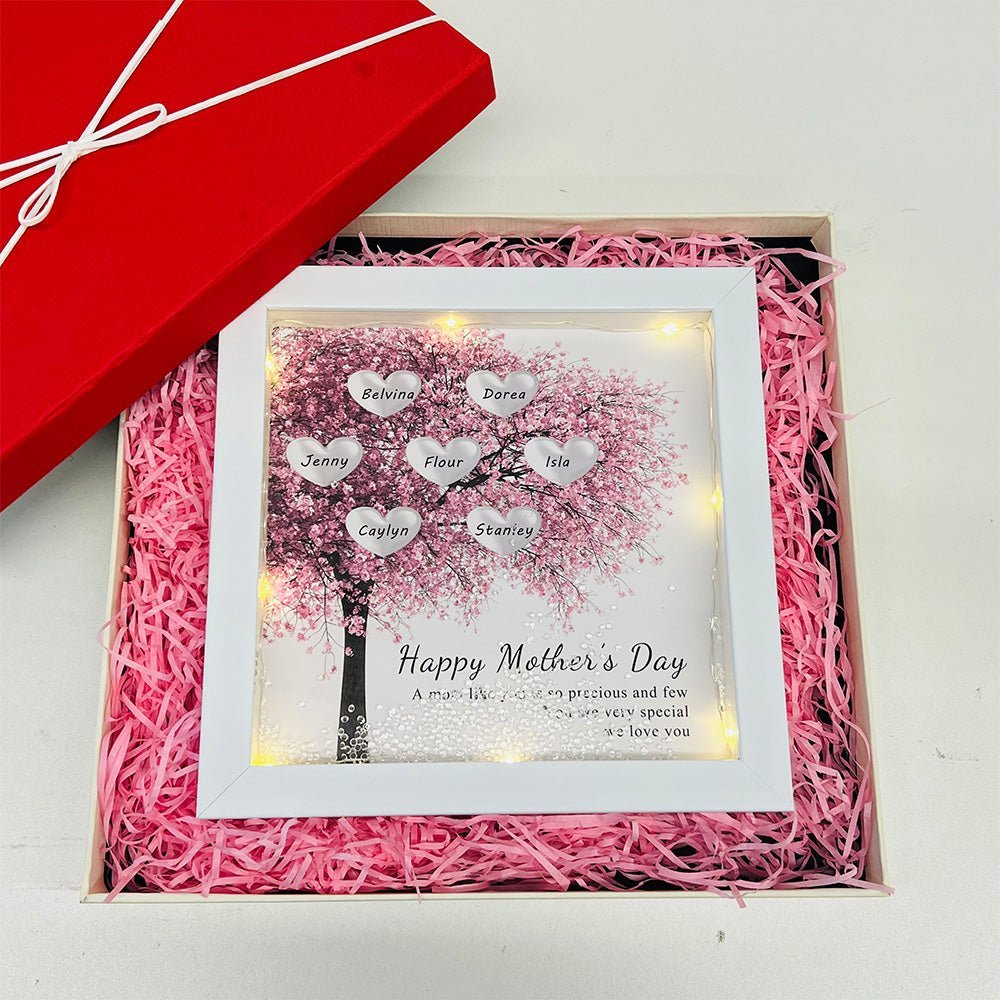Custom Family/Mom/Grandma Tree Heart Frame For Mother's Day - Canvasgiftco