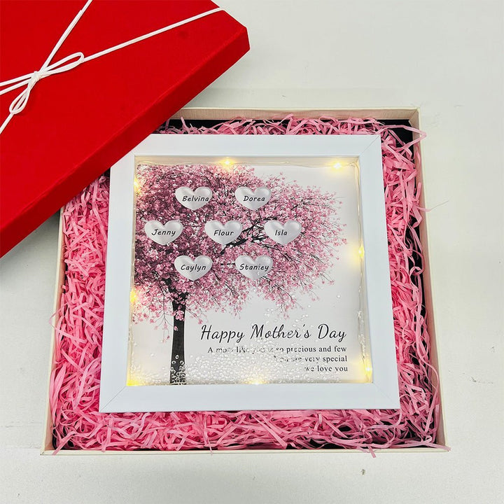 Custom Family/Mom/Grandma Tree Heart Frame For Mother's Day - Canvasgiftco