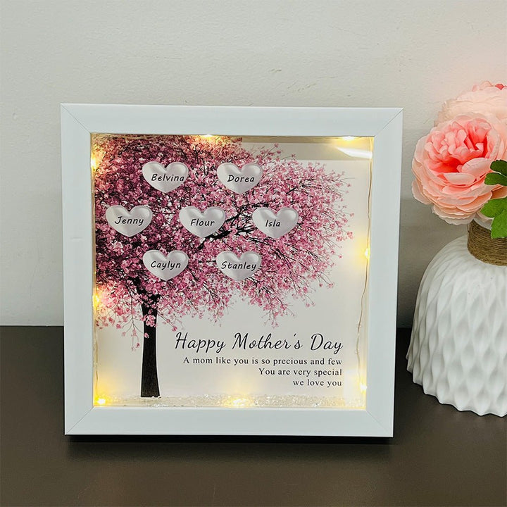 Custom Family/Mom/Grandma Tree Heart Frame For Mother's Day - Canvasgiftco