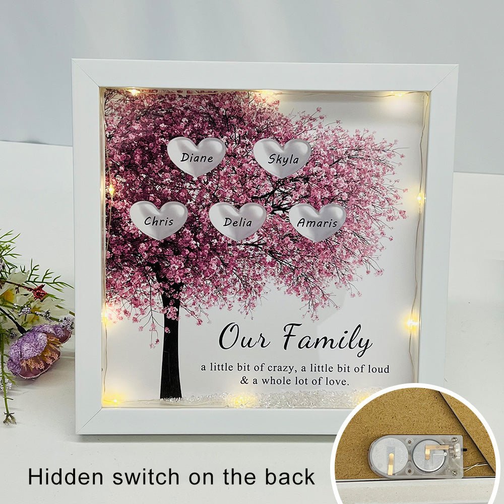 Custom Family/Mom/Grandma Tree Heart Frame For Mother's Day - Canvasgiftco