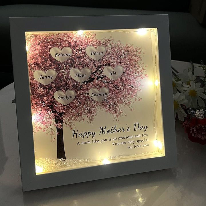 Custom Family/Mom/Grandma Tree Heart Frame For Mother's Day - Canvasgiftco