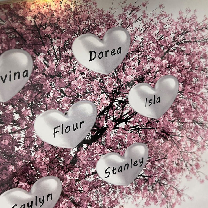 Custom Family/Mom/Grandma Tree Heart Frame For Mother's Day - Canvasgiftco