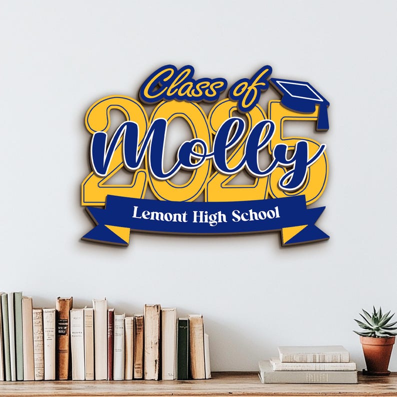 Custom Graduation Name Sign - Laser Cut Double Layer - Canvasgiftco