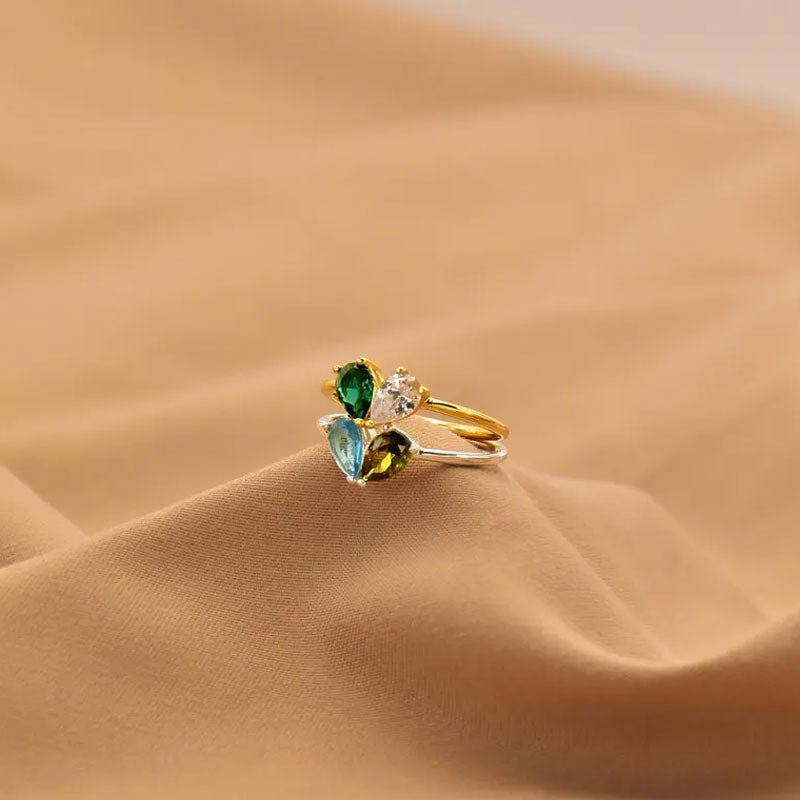 Custom Heart Birthstone Ring - Canvasgiftco