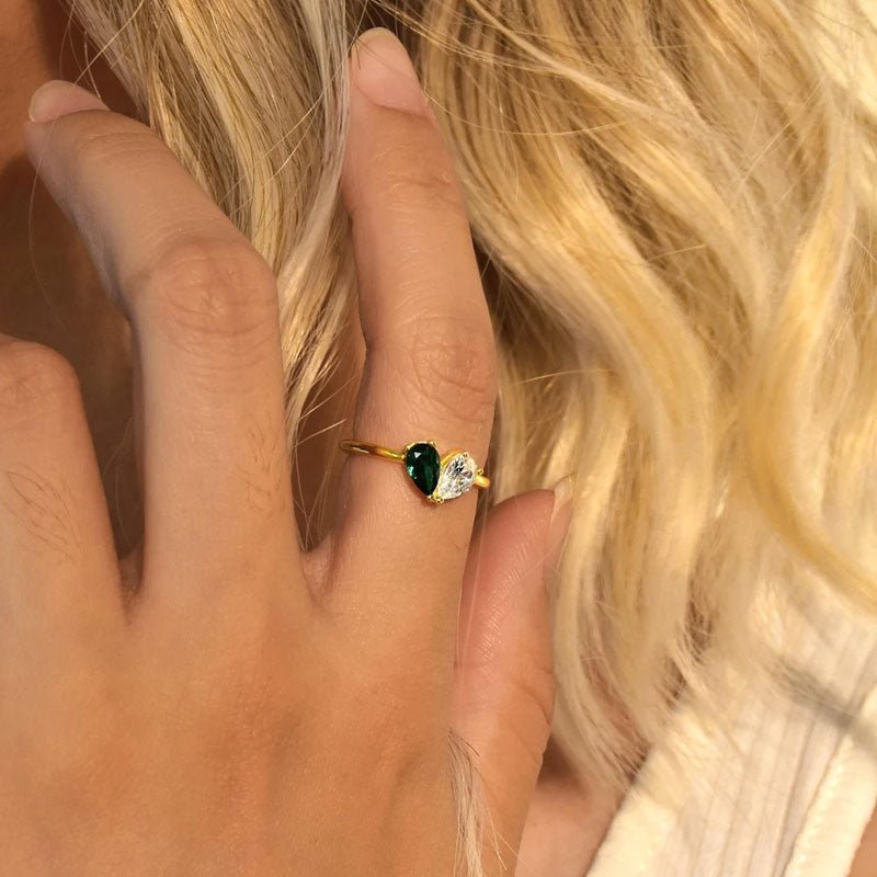 Custom Heart Birthstone Ring - Canvasgiftco