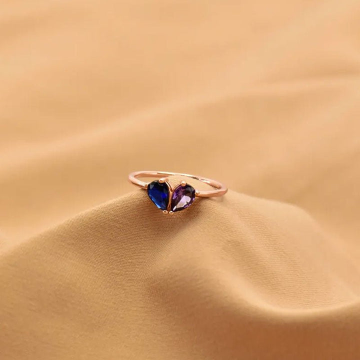 Custom Heart Birthstone Ring - Canvasgiftco