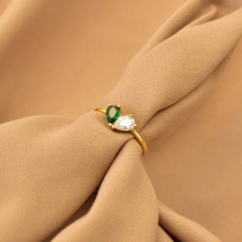 Custom Heart Birthstone Ring - Canvasgiftco